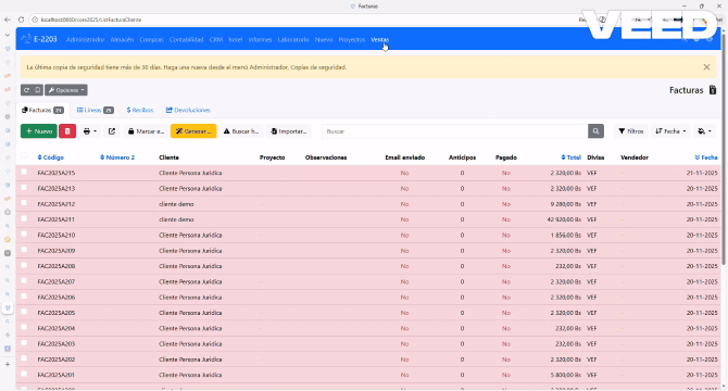 Demo de Facturación ContERP